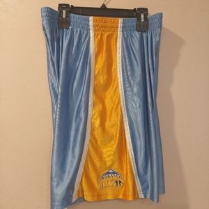 Vintage Nike Team Denver Nuggets Basketball Athletic Shiny Shorts Size XL~B13